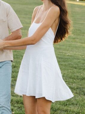 a new day White Backless Fit-and-Flare Dress